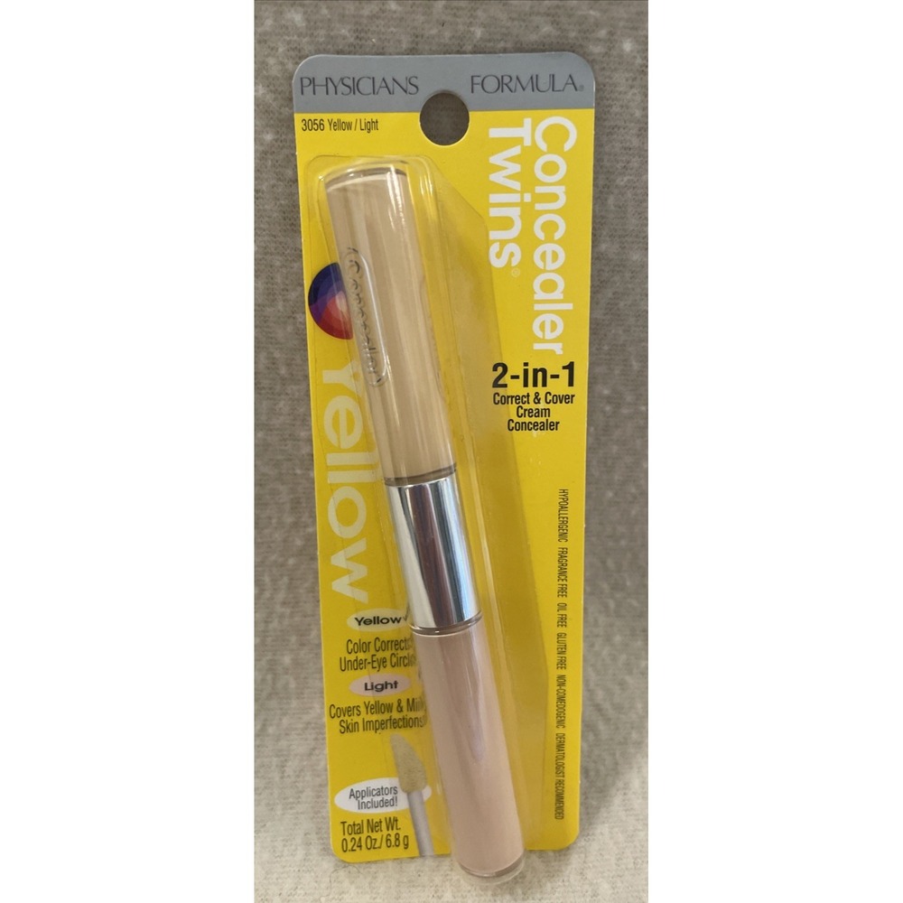 Physicians Formula Concealer Twins Color Correct 3056 Yellow Light 2 in 1 NEW